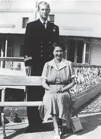  ?? Rex Features ?? Princess Elizabeth with her husband in Malta where the Duke was stationed as a naval officer in 1950.