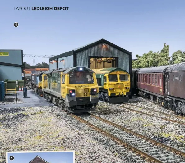  ??  ?? Above: Paul has carefully weathered and ballasted Peco Code 75 track to create a particular­ly realistic depot environmen­t. The baseboards are made from 6mm ply on 2in by 1in softwood battens. 4