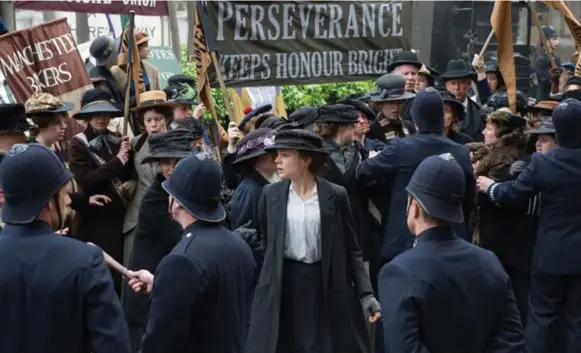  ?? FOCUS FEATURES/TRIBUNE NEWS SERVICE ?? Carey Mulligan stars in Suffragett­e as Maud Watts, a fictional character who became drawn to the political movement after witnessing a protest and being called to testify in parliament.