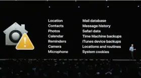  ??  ?? User privacy was a point of emphasis during the WWDC 2018 keynote.