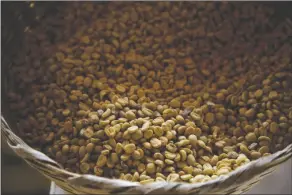  ?? MOISES CASTILLO/AP ?? ARABICA COFFEE BEANS harvested the previous year are stored at a coffee plantation in Ciudad Vieja, Guatemala, on May 22, 2014.