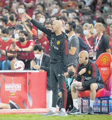  ?? Photo / AP ?? Erik ten Hag says he is trying to bring confidence back to Manchester United’s players.
