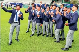  ?? ?? U-19 cricket team ahead of their departure to South Africa