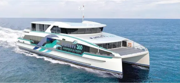  ?? ?? Fullers360 announced Auckland’s first high-speed plug-in electric hybrid ferry is expected to be completed by 2023 and will be serving its Devonport ferry route.