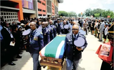  ?? | NOKUTHULA MBATHA African News Agency (ANA) ?? THE official funeral service of businessma­n Dr Richard Maponya, who died on January 6 at the age of 99.