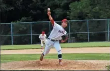  ?? ALEX WAHL — DIGITAL FIRST MEDIA FILE ?? Spring City starting pitcher Grant Calvarese earned the victory striking out seven batters.