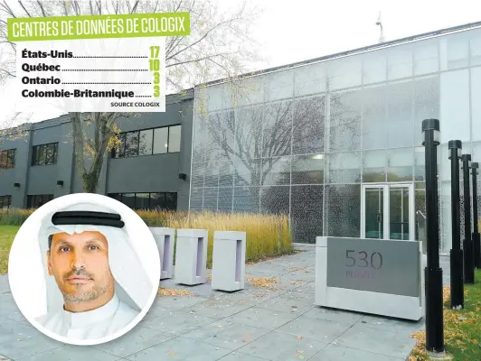  ?? PHOTO FRANCIS HALIN ?? Au début du mois, Cologix a ajouté 15 mégawatts de puissance à son centre de Longueuil. En mortaise, le PDG de la Mubadala Investment Company, Khaldoon Khalifa Al Mubarak, qui est également une figure influente du gouverneme­nt d’abu Dhabi.