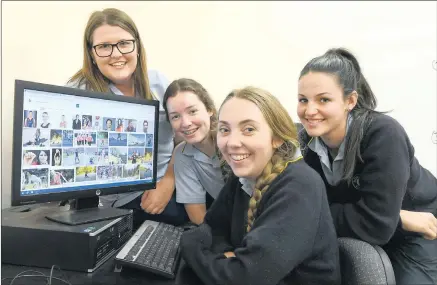  ??  ?? ROLE MODEL: Horsham College year 10 students, from left, Elly Potter, Mya Jones, Matilda White and Nicole Dalziel were inspired by netballer Micaela Wilson after choosing her as the subject of a ‘women in sport’ project. Picture: PAUL CARRACHER