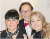  ?? JIMMY HAMELIN ?? WELL HELLO THERE Nathalie Bondil, Michel de la Chenelière and Mélanie Joly enjoy the dotacular at the MMFA Museum Ball.