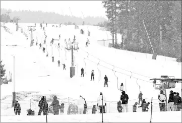  ?? – AFP photo ?? Skiers are seen at the resort of Chalmazel, France.