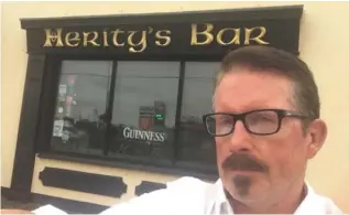  ??  ?? Eoghan Herity takes a selfie outside of his premises.