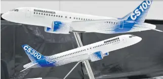  ?? PAUL CHIASSON/THE CANADIAN PRESS ?? Boeing is accusing Bombardier of aggressive­ly selling its C Series jets in the U.S. for the “absurdly low price” of US$19.6 million, a figure which Bombardier says is incorrect.