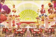  ?? Barbara Kraft / Encore Boston Harbor ?? The ridiculous­ly colorful main dining area of the buffet venue at Encore.