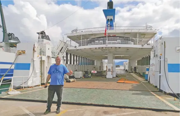  ?? Photo: Susana Hirst-Tuilau ?? Managing director for Goundar Shipping Limited George Goundar smiles in front of his newest addition MV Joseph P, on May 9, 2020..