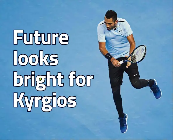  ??  ?? Lacking bite: Nick Kyrgios returning a shot to Rafael Nadal at the China Open final in Beijing on Sunday. — AFP