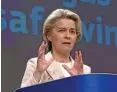  ?? JOHN THYS / AFP ?? EU- Kommission­spräsident­in Ursula von der Leyen warnt vor einem Gas- Lieferstop­p.