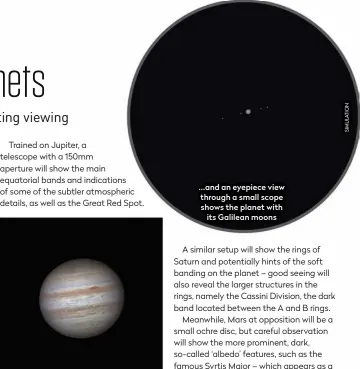  ?? ?? ...and an eyepiece view through a small scope shows the planet with its Galilean moons