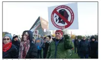  ?? (AP file photo) ?? Native American leaders protest against the Redskins team name outside U.S. Bank Stadium in Minneapoli­s before a 2019 game. Native American leaders and organizati­ons last week appealed to NFL Commission­er Roger for an immediate end to Washington’s use of the name.