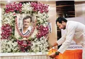  ?? PTI ?? Son of former Indian captain Ajit Wadekar at a condolence meeting, in Mumbai, on Wednesday