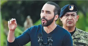  ?? AFP ?? EL SALVADOR. Nayib Bukele asumió la presidenci­a en junio de 2019.