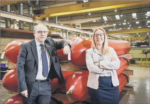  ?? PICTURE: SIMON DEWHURST ?? RELEASE THE PRESSURE: Chief executive John Hayward is pictured with the group’s chief financial officer Joanna Allen.