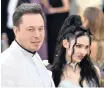  ??  ?? ELON Musk and Canadian singer Grimes welcomed their first child, a boy they named X AE A-xii Musk.