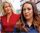  ??  ?? Petition: Assange’s partner Miss Moris, right, with lawyer Jennifer Robinson