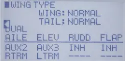  ??  ?? You have a lot of wing type flexibilit­y with the programmin­g menu: multi servo setup, number of surfaces, and more.