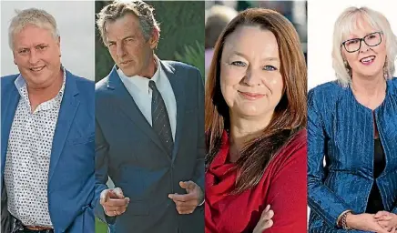  ?? FAIRFAX NZ ?? Taupo Mayoral Candidates David Trewavas, Kim Eyles, Rosanne Jollands and Christine Rankin.