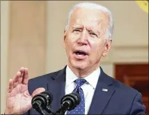  ?? DOUG MILLS/THE NEW YORK TIMES ?? President Joe Biden speaks ttuesday after the verdict in the killing of George Floyd. A former Minneapoli­s police officer was found guilty on three counts in Floyd’s death.