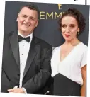  ??  ?? Winners: amanda and Sherlock writer/producer Steven Moffat at the Emmys