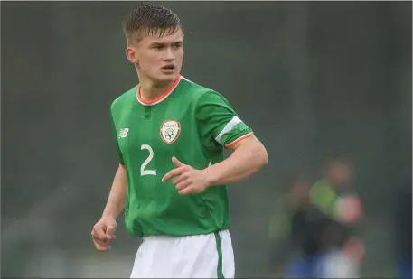  ??  ?? Seamas Keogh from Grange was part of Colin O’Brien’s Republic of Ireland U17s for two games with Turkey before the Elite Round qualifiers.