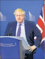  ?? REUTERS ?? Britain's Prime Minister Boris Johnson at a news conference in Belgium after agreeing on the Brexit deal with the EU.