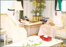  ??  ?? HH the Crown Prince with Speaker Al-Ghanim.