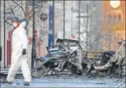  ?? REUTERS ?? A forensic officer at the scene of the explosion.