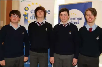  ??  ?? Jack Houlihan, Tyler Murphy, Glen Rothwell and Jack Doran from St Mary’s CBS.