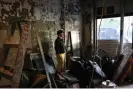  ?? Tobias Everke/The Guardian ?? Lucy Yu surveys the damage from the fire at the space she is gut-renovating. Photograph: