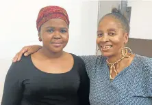  ?? Picture: GILLIAN McAINSH ?? EARLY WELCOME: Sinazo Lobishe, left, and Peggy Ka Calata welcomed guests to a Performing Arts Business Breakfast held at the PE Opera House in the Barn last week