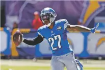  ?? ASSOCIATED PRESS FILE PHOTO ?? Safety Glover Quin has retired, the former Lions and Texans player announced Tuesday on Instagram. Quin played three seasons for the University of New Mexico.