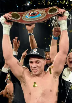  ?? PHOTO: PHOTOSPORT ?? New Zealand’s WBO champion Joseph Parker could be in line for a $12m payday from a title fight against Anthony Joshua.