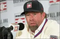  ?? MARY ALTAFFER / ASSOCIATED PRESS ?? Newly elected baseball Hall of Fame inductee Jeff Bagwell speaks to reporters during a news conference.