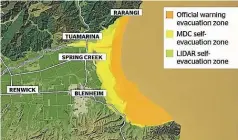  ??  ?? Blenheim residents are unlikely to be affected by a tsunami, but some surroundin­g townships will need to be evacuated after a long or strong quake.