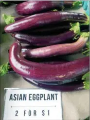  ?? EMILY RYAN — FOR DIGITAL FIRST MEDIA ?? Asian eggplant from Shiloh Farm works well in a stir-fry with snow peas, scallions and red peppers.