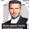  ??  ?? Becks appeal: David’s surname is popular