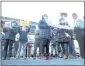  ?? ARIC CRABB — BAY AREA NEWS
GROUP ?? Community members, including property owners, and realtors take part in a rally opposed to “Opportunit­y to Purchase” ordinances at city hall on Sunday, Dec. 19, 2021, in East Palo Alto, Calif.