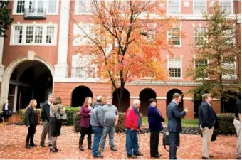  ?? CAITIE MCMEKIN/NEWS SENTINEL ?? Kingston coal ash workers and others wait to enter the U.S. District Court before the closing arguments in a lawsuit by the sickened workers in Knoxville, Nov. 6, 2018.