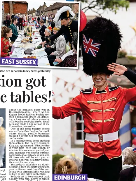  ?? ?? EDINBURGH
Royal salute: Partygoers in Scotland join the festivitie­s dressed as