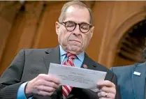  ?? AP ?? House Judiciary Committee chairman Jerrold Nadler says it is disappoint­ed by Donald Trump’s decision.