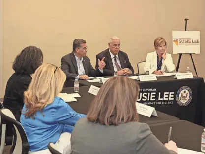  ?? PROVIDED BY HHS ?? U.S. Department of Health and Human Services Secretary Xavier Becerra speaks at a roundtable on Nevada health care at Roseman University in Henderson on Thursday.