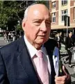  ?? Photo: DARREN ENGLAND ?? WITNESS: Radio host Alan Jones arrives at the Supreme Court in Brisbane yesterday.